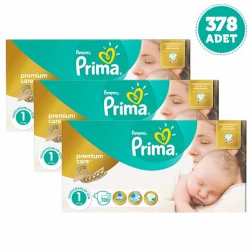 Prima Premium Care Bebek Bezi Yenidoğan 1 Beden 126 adet x 3 Adet
