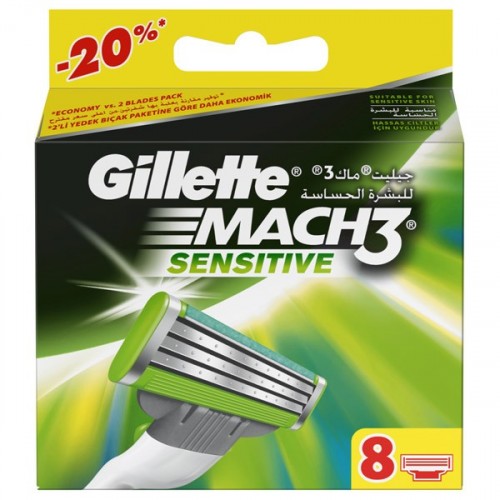 Gillette Mach3 Sensitive Yedek Başlık 8 li