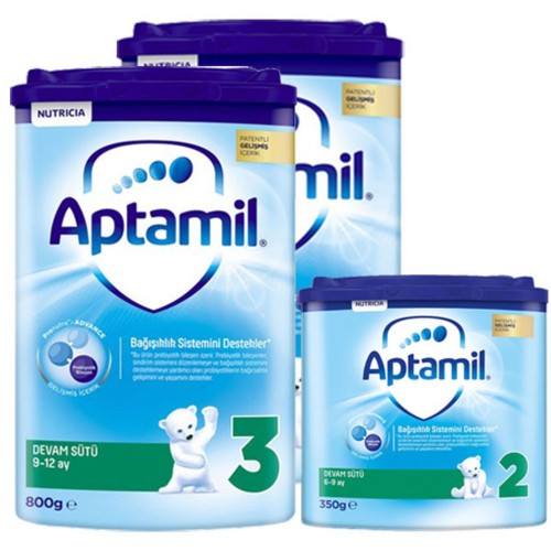 Aptamil 3 Akıllı Kutu Devam Sütü 800 gr x 2 Adet + 2 Numara 350 gr