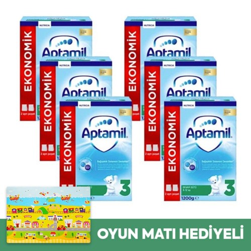 Aptamil 3 Devam Sütü Yeni Formül 1200 gr x 6 Adet (Oyun Matı Hediyeli)
