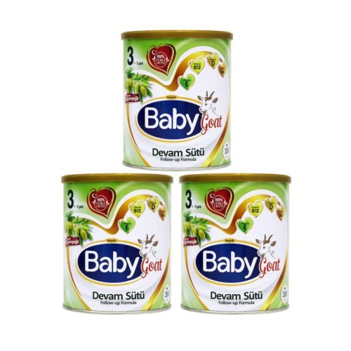 Baby Goat 3 Keçi Sütlü Organik Zeytinyağlı Devam Sütü 350 gr x 3 Adet