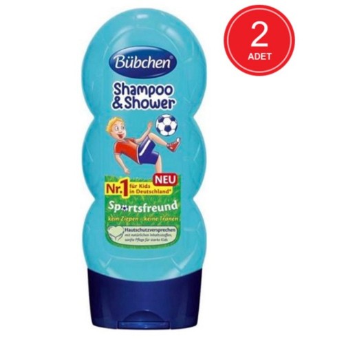 Bübchen Sport Çocuk Şampuanı ve Duş Jeli 230 ml x 2 Adet