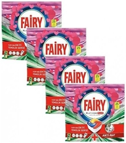 Fairy Platinum Plus Bulaşık Makinesi Deterjanı Tablet 25 li x 4 Adet