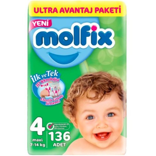 Molfix Bebek Bezi Ultra Avantaj Paketi Maxi 4 No 136 lı