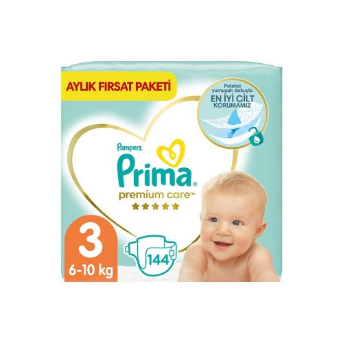 Prima Bebek Bezi Premium Care 3 Beden 144 Adet Aylık Fırsat Paketi
