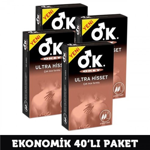 Okey Ultra Hisset Prezervatif 10 lu x 4 Adet