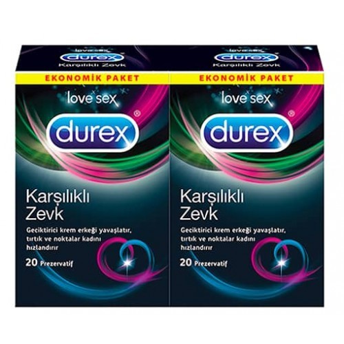 Durex Karşılıklı Zevk Kondom 20 li x 2 Adet
