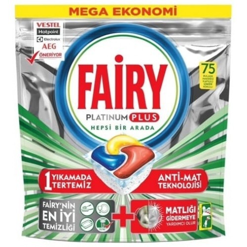 Fairy Platinum Plus Bulaşık Makinesi Tableti 75 li (25 x 3 Adet )