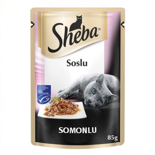 Sheba Pouch Somon Balıklı Kedi Yaş Mama 85 gr