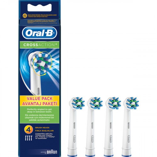 Oral-B Diş Fırçası Yedek Başlığı Cross Action 4 lü