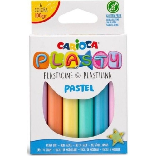 Carioca Plasty Kurumayan Oyun Hamuru Pastel Renkler 100 gr 6 lı